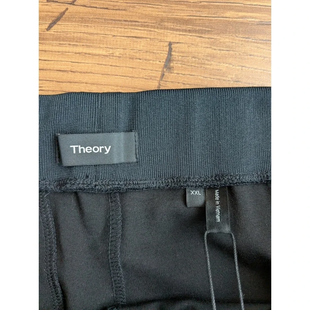 NWT $225 Theory Demir Pants Black Jogger Sweatpants Stretch Tech‎ Knit Men's XXL